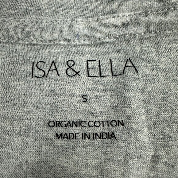 Isa & Ella Womens Organic Cotton Grey T-Shirt Size S Made In India - Picture 3 of 5